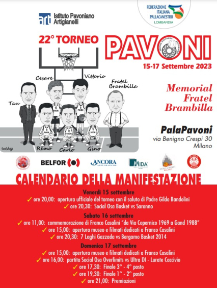 Locandina del 22' Torneo Pavoni e della Rassegna per Franco Casalini